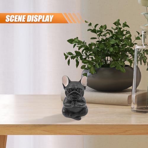 Figura Decorativa Perro Pug Meditando Resina para Auto miniatura 5