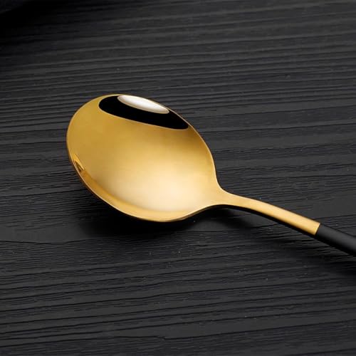 Image of 3 Piece Premium Gold Stainless Steel Chopsticks Fork Spoon Set with Travel Case Non-Slip Dinnerware Cutlery Set Tableware Set for Gift (Gold Black)