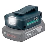 Battery Adapter for Bosch Professional 18v Battery Power Bank with 1 USB & 18W PD USB C & 12V DC Output Powering + LED Work Light-Varies Mode (Tool Bare, Battery is not Included)