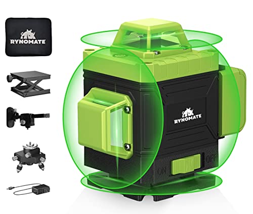 16-Line Laser Level With Abs Material, 7-8Cm Lifting Platform, Green Beam For Precise Horizontal And Vertical Accuracy, Self-Leveling,Waterproof - 10M Working Range, 2 Rechargeable Batteries Included #TOP25