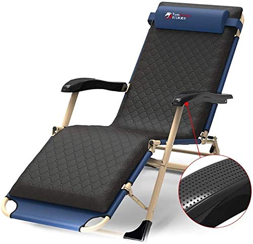 Chaise longue pliable inclinable et zero gravite grand format avec coussin amovible confortable