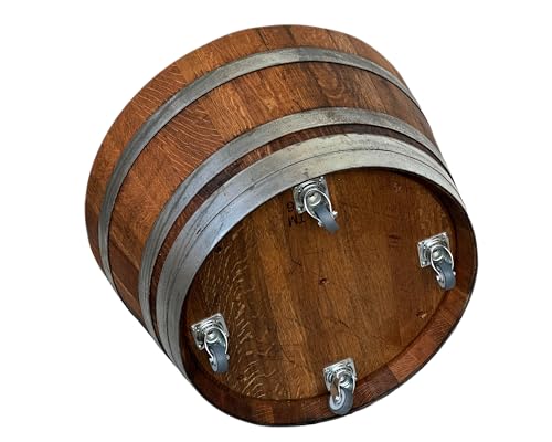 Holzfass als Pflanzkübel, Weinfass halbiert geölt (D70 cm) (mit Rollen und Ablaufbohrungen)