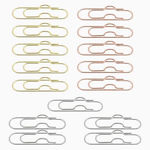 Mmq Pen Clips 15 Pack, Metal Pen Clips Multi Function Pencil Holder Clips Portable Metal Pen Holder Clips For Notebook Paper Clipboard Journals Ticket (Gold+Silver+Rose Gold) #TOP4