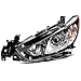 LSAILON Headlight Assembly Fit For Mazda 6 2014-2017 Black Housing Amber Reflector Clear Lens Driver and Passenger Side GMP2510L0 MA2518160