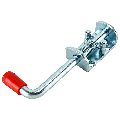 Homend 4Pack Metal Lock Barrel Bolt Spring Loaded Locking Latch 6.5" Long w/Grip Heavy Duty for Gate Shed Door Tailgate Trailer Garage (4 Pack)