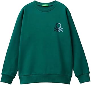 United Colors of Benetton Boys Logo Print Long Sleeve Sweatshirt 11-13 Years Green