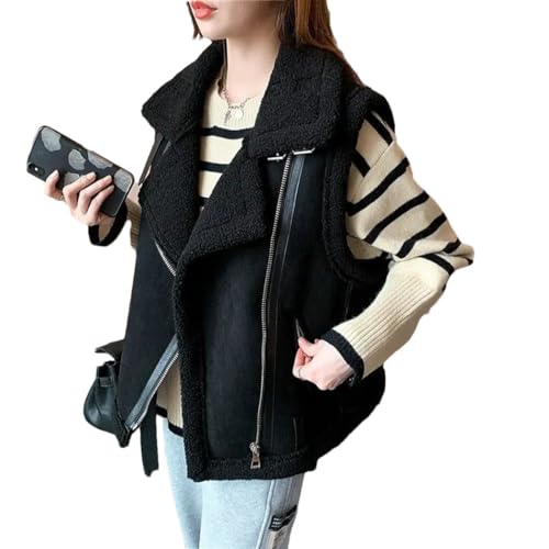 Chaleco de forro polar para mujer chaqueta sin mangas cálida de exterior