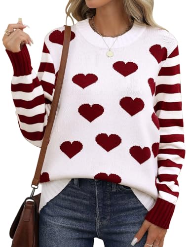 Ya en mundofriki.es: PASUDA Jersey Navideño Mujer Suéter de Navidad Manga Larga Invierno Ropa de Punto Divertido Jerseys Cuello Redondo Ugly Christmas Sweater de Corazón Rojo (Blanco+Rojo, S)