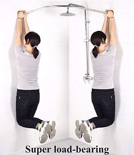 Barre de douche d'angle réglable sans perçage en inox robuste