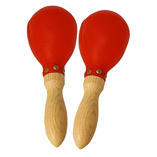 Rockstar - Par Maracas Percusión LP10R Percusión de Mano. Conchas de plástico ABS y Asas de Madera para Actuaciones en Directo, Conciertos, Escuelas, Jovenes, Adultos - Rockmusic