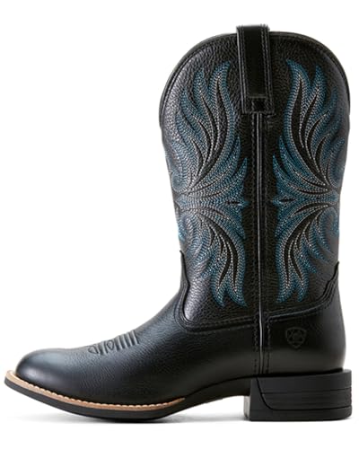 Ariat Women's Ranahan Western Boot, Black Deertan, 82