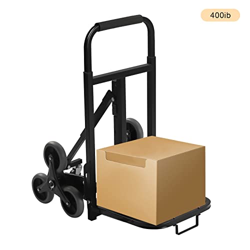 Heavy Duty Hand Truck Dolly - Industrial 400 Pound Weight Capacity | Folding Dolly with Collapsible Wheels and Telescoping Handle