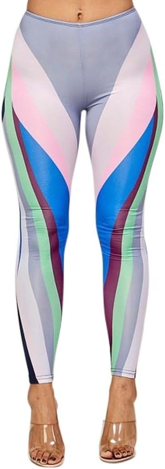2Chique Boutique Women's Multicolor Print Full Length Leggings
