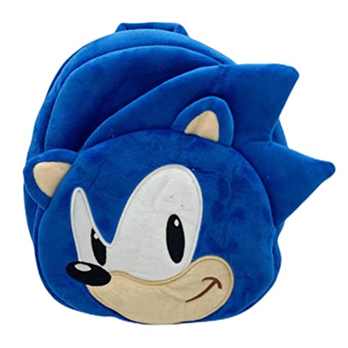 DACHAN Cartoon Anime Figur Plüsch Rucksack süße 3D -Stoff -Sonic The Hedgehog Plüschbeutel Weiche Schoolbag für Kinder Toy Bags Geburtstag Weihnachten Cover