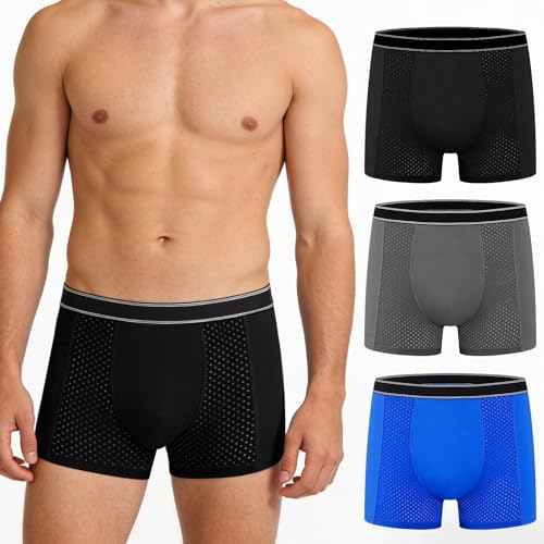 Sleep Through the Night: 9 Best Overnight Incontinence Underwear Heavy Absorbency 3 Men's Incontinence Underwear - Upgraded 200ml Absorbency Leakproof Boxer Briefs with Front-to-Rear Leak Protection - Washable Reusable Cotton Incontinence Briefs for Men Heavy Flow Bladder Leak 3 Pack