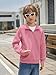 Haloumoning Boys Quarter Zip Quilted Sweatshirts Kids Fashion Long Sleeve Pullover Clothes 5-14 Years Coral Red