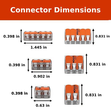 Miniatura 3 de Wago 221-61x Series 48 conectores de alambre de empalme compactos 10 AWG, paquete surtido de tuercas de palanca, incluye (25x - 612), (17x - 613),