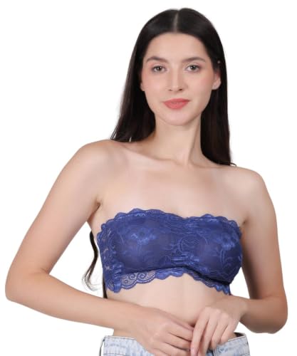 Image of Fabme Women Lace, Padded Tube Bra - Free Size - 3 Hook Back