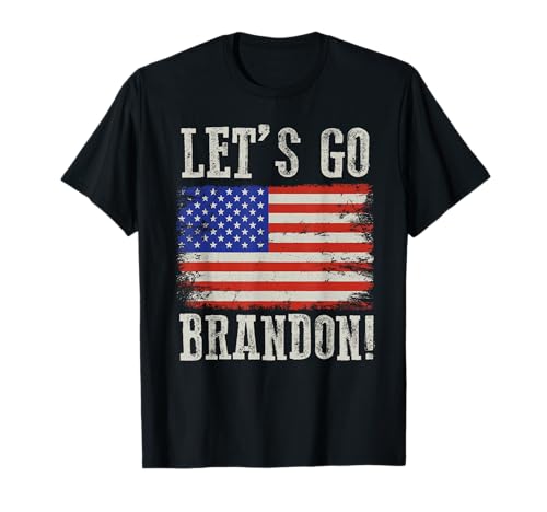 Let's Go Brandon Camicia Vintage Lets Go Brandon Bandiera Americana Maglietta