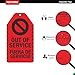 Out of Service Tags – 25 Pack | Waterproof PVC Equipment Safety Tags | Tear-Resistant & OSHA/ANSI Compliant | Bilingual English/Spanish “Do Not Operate” Maintenance Record Tag