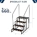 Wohnmobil-Treppe mit beidseitigem Handlauf – 4 Stufen, rutschfest, 300 kg Tragkraft, tragbare Außentreppe für Wohnwagen, Camper, Pool, Wirbel, Veranda – stabile RV Step Stairs – Bilateral 4th order