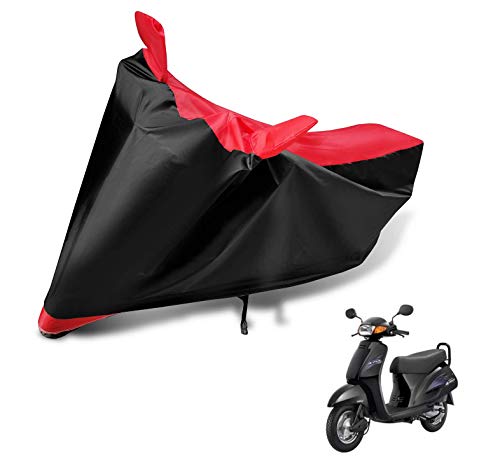 Image of Auto Hub Scooty Cover Compatible with Activa with Mirror Pocket, Dustproof, Heat Resistant, Triple Stitched, Activa Scooty Cover- Black, Red