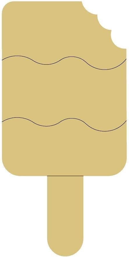 Popsicle Design by Lines Cutout Unfinished Wood Summer Decor Summer Treat Party Decor MDF Shaped Canvas Style 1 Art 5 (24")
