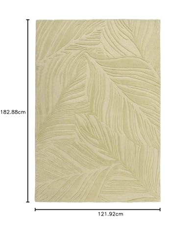 Image of Hand-Tufted Woolen Carpet for Living Room 4x6 feet Olive Color Anti-Skid Area Rug High Pile Thick Carpet & Rugs for Hall & Bedroom