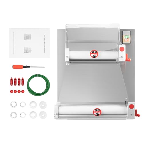 370w Pizza Dough Roller Sheeter,4-15.7in Automatic Pizza Press,Electric Adjustable Thickness Dough Machine For Bakeries Pizza Shops Restaurant Household Commercial