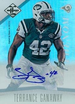 Sports Memorabilia Autograph Warehouse 97318 Terrance Ganaway Autographed Football Card New York Jets 2012 Panini Limited Rookie No. 195
