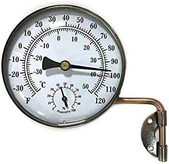 4-Inch Brass Swivel Thermometer with Humidity Function