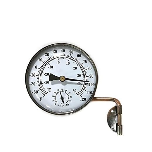 4-Inch Brass Swivel Thermometer with Humidity Function