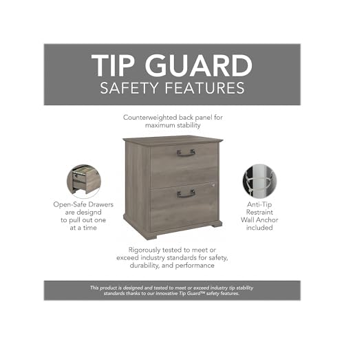 Bush Furniture Homestead Farmhouse Lateral File Cabinet in Driftwood Gray - Image 5