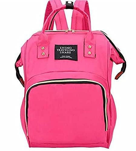 Image of Chinmay Kids Baby Diaper Backpack for New Born Baby Mother /Mom Stylish Polyester Organizer Bag for Casual Travel Outing & Traveling - Pink