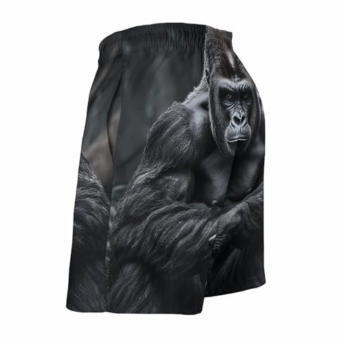 Mens Swim Trunks Gorilla on The Ground Swim Shorts Quick Dry Beach Shorts with Mesh Liner and Pocket4