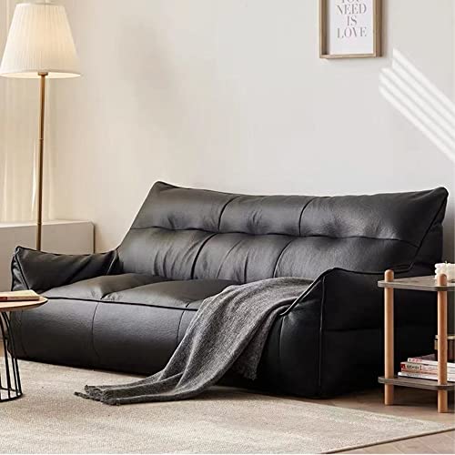 Fodera per divano a 3 posti, in ecopelle, per divano componibile, chaise longue reclinabile, senza telaio, per soggiorno, colore nero