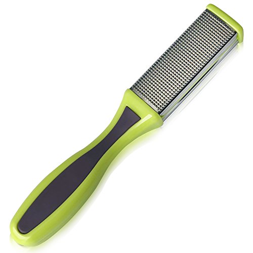 SPL Professional Pedicure tool Metal Foot File, Surgical Stainless Steel, Double Sided Scrubber for Callus Remover, Hard Dead Skin - Lime Green