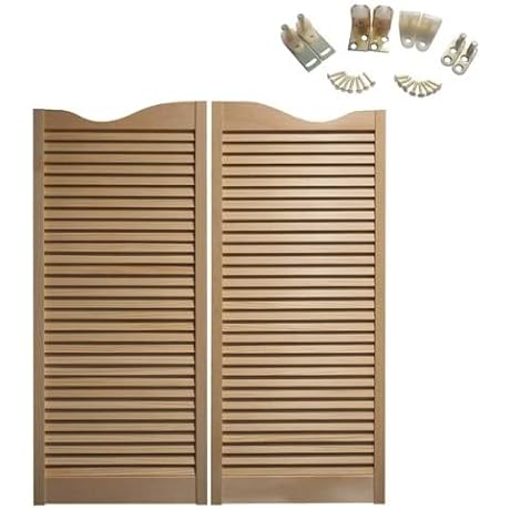 Swinging Doors by Pine Wood: Timeless Louvered Door with Strong Joints and...