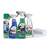 SONAX Premium Auto Interior Kit | 5-Piece Complete Interior Cleaning Set | Dashboard Cleaner, Leather Foam, Upholstery & Carpet Cleaner, Glass Cleaner & Dirt Eraser | Professional Car Detailing Kit
