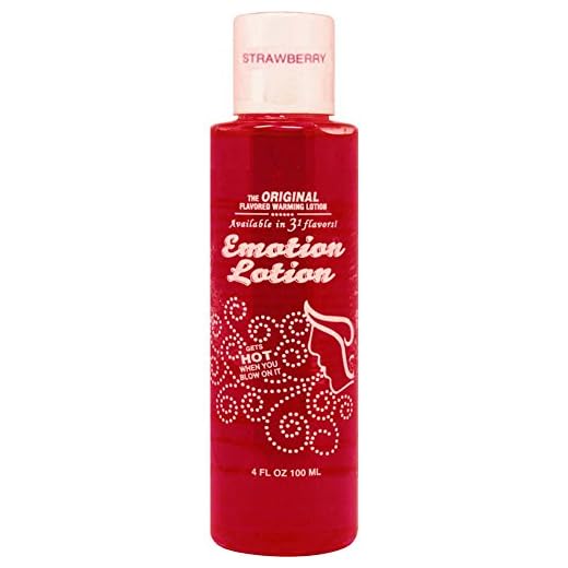 Edible Water Basesd Original Flavored Warming Massage Oil STRAWBERRY by Emotion Lotion 4oz