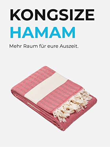 Sowel® XXXL Hammam Towel, Beach Towel, Fouta, 100% Cotton, 200 x 240 cm, Red - Image 2