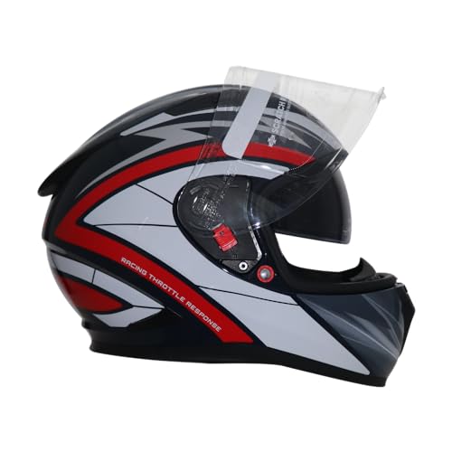 Image of TVS Racing Bluetooth Ready Helmet for Men's Bike: Full Face Helmet for Men, Premium Bike Helmet for Ultimate Safety & Style - Riding Helmets for Men Bike Adventures White /Black