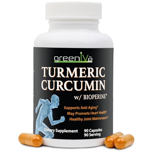 GreenIVe Turmeric Curcumin with BioPerine 90 Capsules with Curcumin 46X