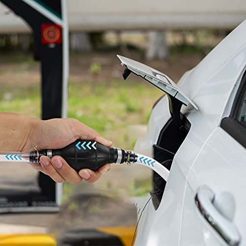 Foto von 8mm Handpumpe Umfüllpumpe,Handpumpe Absaugpumpe mit 2M Schlauch für Benzin Auto Wasser Öl Flüssigkeit,Universal Hand Kraftstoff Umfüllpumpe für Kraftstoffe, Kfz, Garten, Boot Kart Öl Absaugpumpe