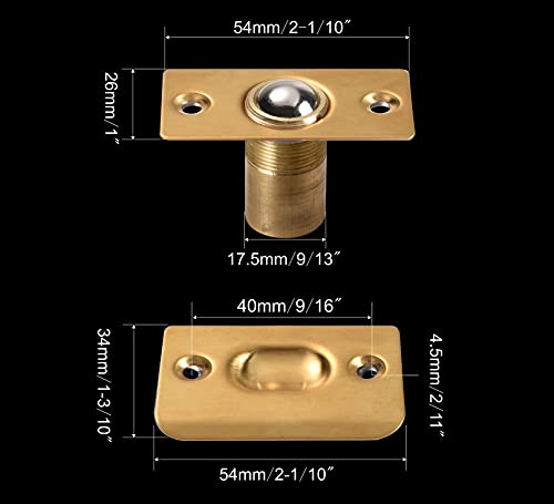 Mousike Cabinet/Closet Door Ball Catch,Stainless Steel Adjustable Ball Catch Door Hardware (Gold-4Pack, Gold) #TOP1