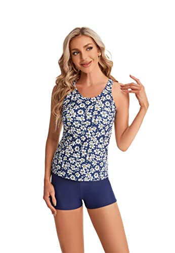 Maillot de bain tankini deux pièces femme short débardeur de bain
