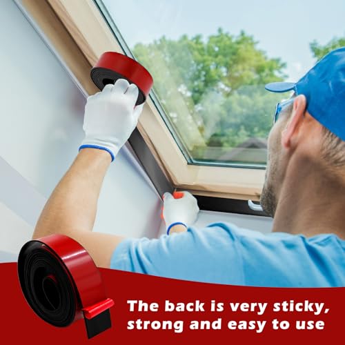 HVIHWI Selbstklebender Gummistreifen, 40mm*2mm*3m Gummimatte aus robustem Neopren, Dichtungsband für Anti-Vibration, Neopren Gummistreifen, Tür, Fenster, Auto und DIY, Schwarz