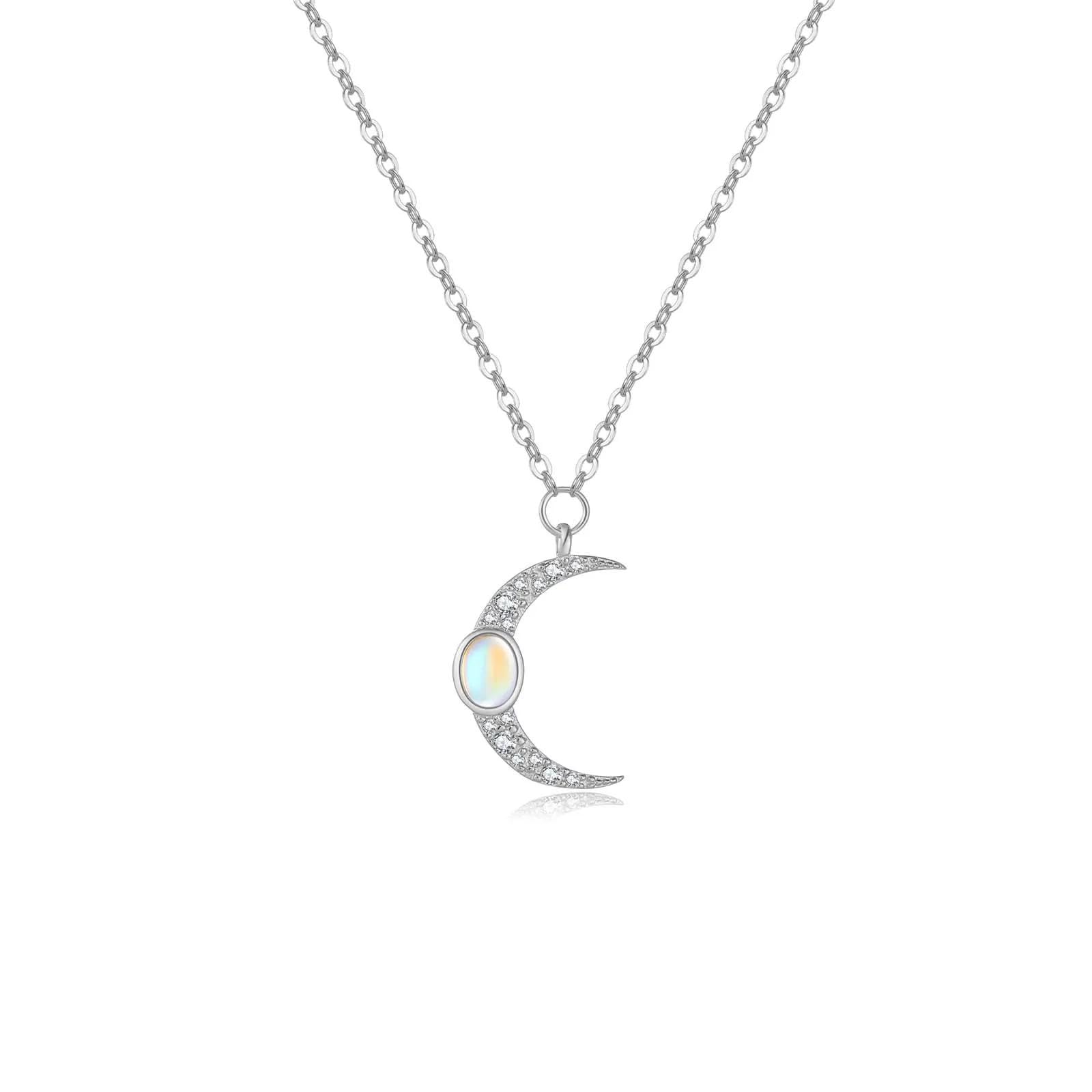Halskette Ketten Schmuck Herren Frauen Anhänger Necklacemond Opale Anhänger Lange Kette Halskette Hochzeit