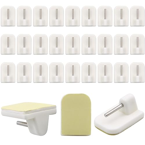 ZYNERY - ZYNERY 30 Pièces Support Tringle Rideau Crochets Adhésifs Autocollants pour Cuisine et Bain