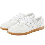 Zapatos de Tai Chi para Hombre, Zapatos Tradicionales Chinos de Kung Fu, Zapatillas de Artes Marciales Suaves, Cómodas y Ligeras, Unisex,WhiteA-39EU